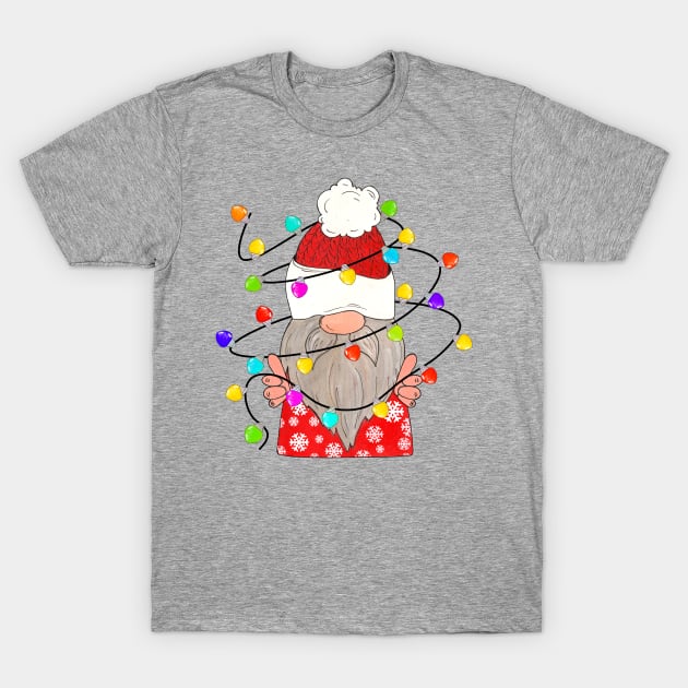 Christmas Gnome Funny T-Shirt by Designs by Ira